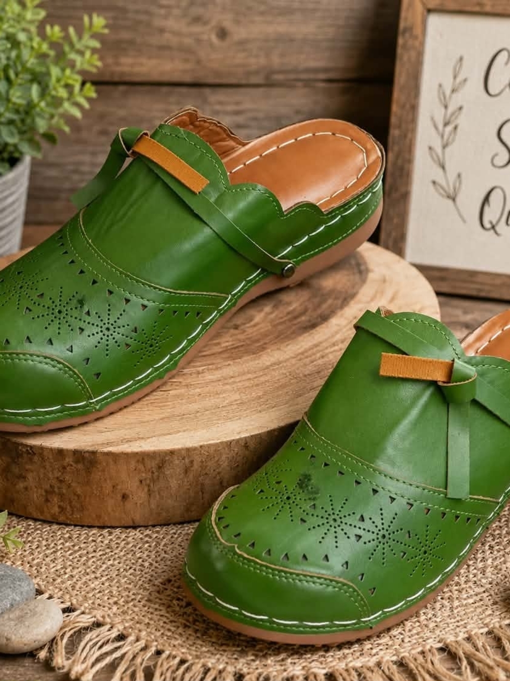 Comfortable Green Women's Slip-On Clogs